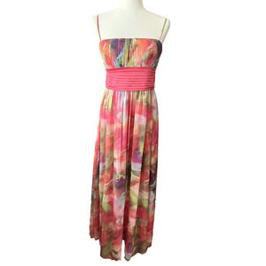 Eliza J Maxi Dress Watercolor Fairycore, Romantic, Boho Glam, Forest Fairy Sz 6‎